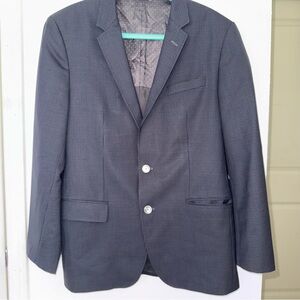 Hugo Boss Navy Blue/Black Checkered Sport Coat Modern Slim Fit Jacket